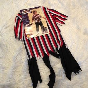 Kids Referee Costume with Red and Black Stripes